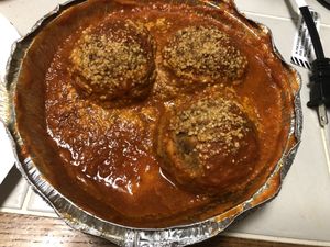 Vegan meatball  at 3 Brothers Vegan Cafe in Copiague