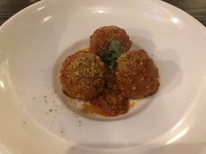 Vegan meatball   at 3 Brothers Vegan Cafe in Copiague