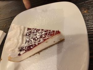 Raspberry vegan cake   at 3 Brothers Vegan Cafe in Copiague