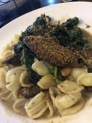 Orecchiette with Italian Sausage and Broccoli Rabe  at 3 Brothers Vegan Cafe in Copiague