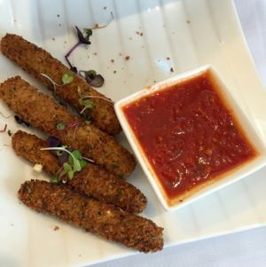 mozzarella sticks at 3 Brothers Vegan Cafe in Copiague