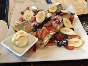 Lemon blueberry crepes   at 3 Brothers Vegan Cafe in Copiague