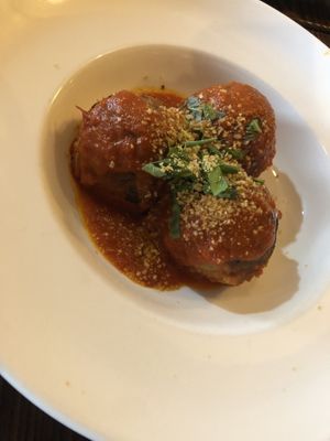 Vegan meatball   at 3 Brothers Vegan Cafe in Copiague