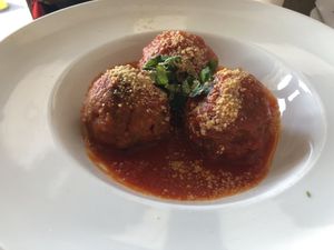 Vegan meatball   at 3 Brothers Vegan Cafe in Copiague