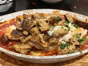 Manicotti with added seitan  at 3 Brothers Vegan Cafe in Copiague