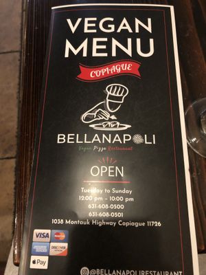 Vegan menu   at 3 Brothers Vegan Cafe in Copiague