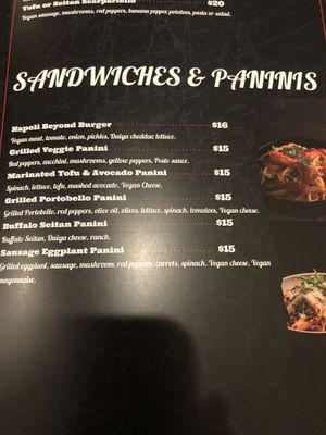 Vegan menu  at 3 Brothers Vegan Cafe in Copiague