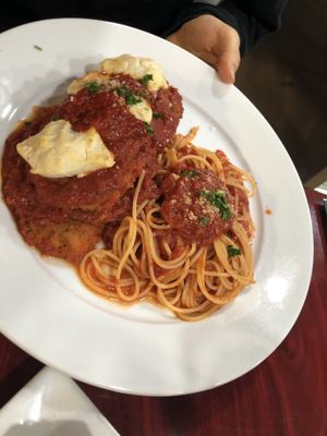 Eggplant parm   at 3 Brothers Vegan Cafe in Copiague