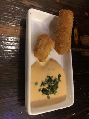 Crispy Heart of palm   at 3 Brothers Vegan Cafe in Copiague