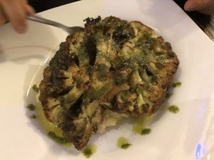 Roasted Cajun cauliflower steaks   at 3 Brothers Vegan Cafe in Copiague