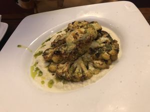 Roasted Cajun cauliflower steaks   at 3 Brothers Vegan Cafe in Copiague