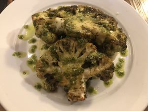 Roasted Cajun cauliflower steak   at 3 Brothers Vegan Cafe in Copiague