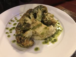 Roasted Cajun cauliflower steak   at 3 Brothers Vegan Cafe in Copiague