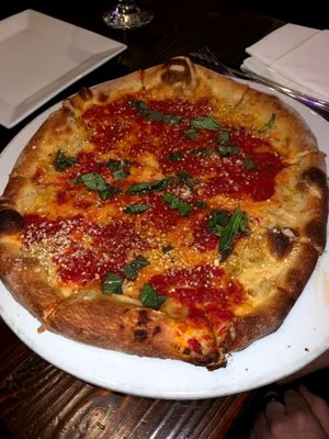 Margarita Pizza at 3 Brothers Vegan Cafe in Copiague