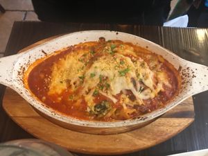 Vegetable lasagna  at 3 Brothers Vegan Cafe in Copiague