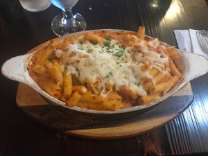 Baked ziti  at 3 Brothers Vegan Cafe in Copiague