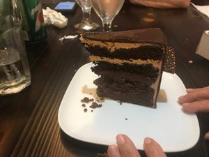 Death by Chocolate cake  at 3 Brothers Vegan Cafe in Copiague