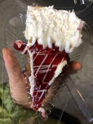 Raspberry vegan cake  at 3 Brothers Vegan Cafe in Copiague