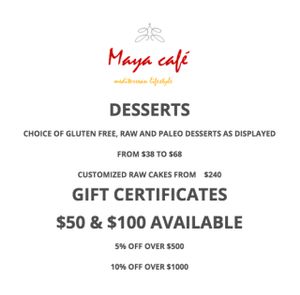 Dessert Menu at Maya Cafe at Maya Cafe in Hong Kong Island
