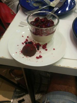 Pannacotta with chia berry jam at Maya Cafe in Hong Kong Island