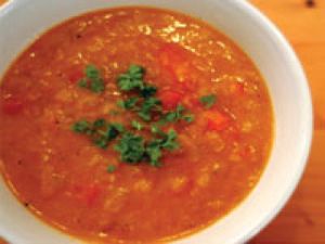 Lentil Soup at Mancare Vegana in Bucharest