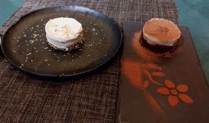 Lemon tart and tiramisu at Verdeando in Denia