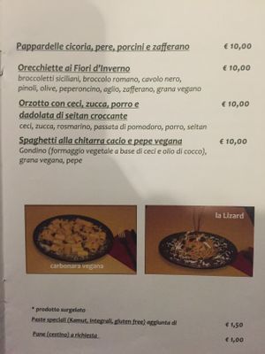 menu page 3 at Lizard in Rome