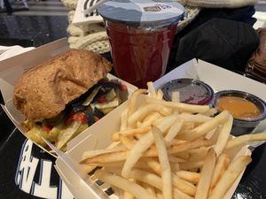 The Ques Oh! Burger is very tasty and filling. #Veganuary at Beatnic - Bleecker St in New York City