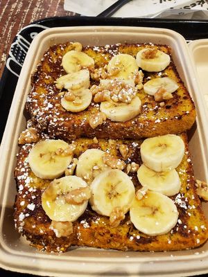 French toast with bananas and walnuts at Beatnic - Bleecker St in New York City