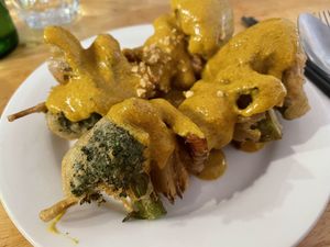 Satay skewers at Mai Kitchen in Ferryden Park