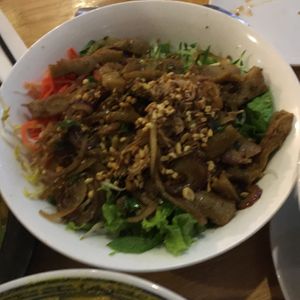Vietnamese noodle salad with vegan chicken  at Mai Kitchen in Ferryden Park