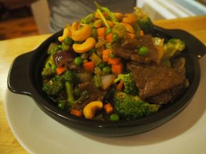vegan cashew beef dish at Mai Kitchen in Ferryden Park