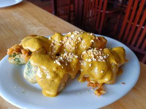 Vegan skewers at Mai Kitchen in Ferryden Park