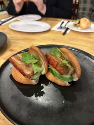 Pork bao buns   at Mai Kitchen in Ferryden Park