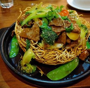 Mock Beef Crispy Noodles at Mai Kitchen in Ferryden Park