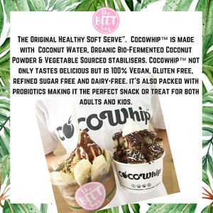 CocoWhip is a healthy soft serve made from coconut flesh! Available only at The Beet Bar in Townsville. Gluten free, dairy free, refined sugar free, vegan. at The Beet Bar in Townsville