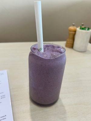 PB berry smoothie no honey. Very good  at The Beet Bar in Townsville