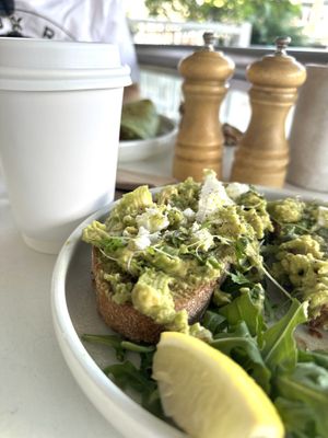 Vegan smashed avocado- came with vegan feta  at The Beet Bar in Townsville