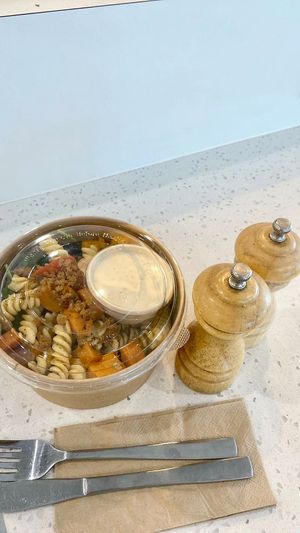 Vegetarian and vegan salads in the cabinet ready to grab-n-go at The Beet Bar in Townsville