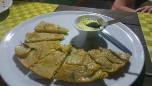 Cheackpeas frittata at Podere Capanne in Rome