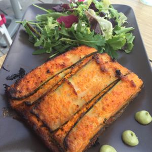 vegan lasagne at The Lab Ibiza in Ibiza