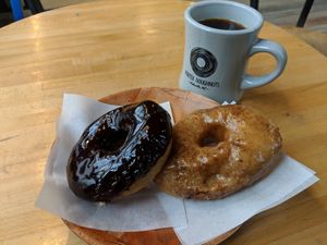 Chocolate and espresso at Vortex Doughnuts in Asheville