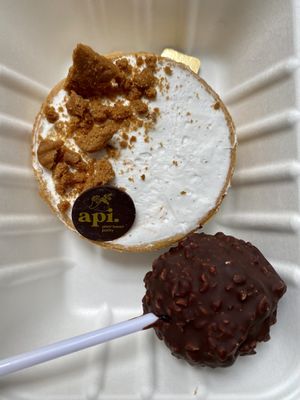 Desserts!  Chocolate ball & lemon pie  at Beet in Luxembourg City