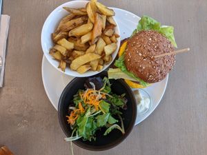 Truffle burger set at Beet in Luxembourg City