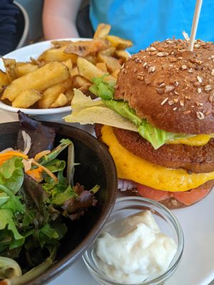 Truffle burger set at Beet in Luxembourg City
