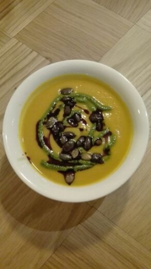 vegan pumpkin soup at Beet in Luxembourg City