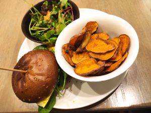 Barbecue burger with sweet potato fries at Beet in Luxembourg City