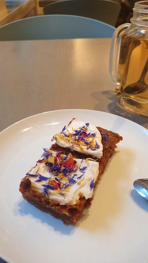 Carrot cake and tea! at Beet in Luxembourg City