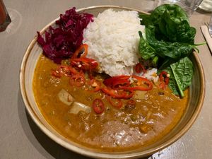 Spicy peanut curry   at Beet in Luxembourg City