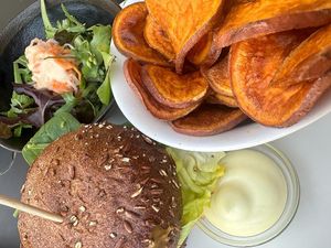 You can put together your hamburger - choose the patty, how you want your potatoes (fries, oven, sweet) and sauce at Beet in Luxembourg City